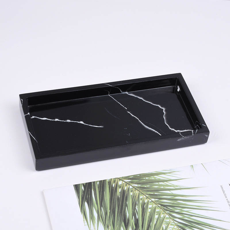 Marmor Aufbewahrungstablett Harz - Schmuck Kosmetik Organizer Rechteckig
