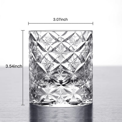 Handgeschliffenes Kristallglas mit Holzuntersetzern - Geschenkbox Tumbler