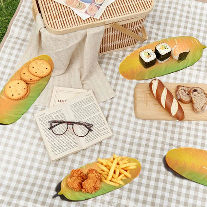 Bananenblatt Pappteller - Tropisches Design Einwegteller Wasserfest