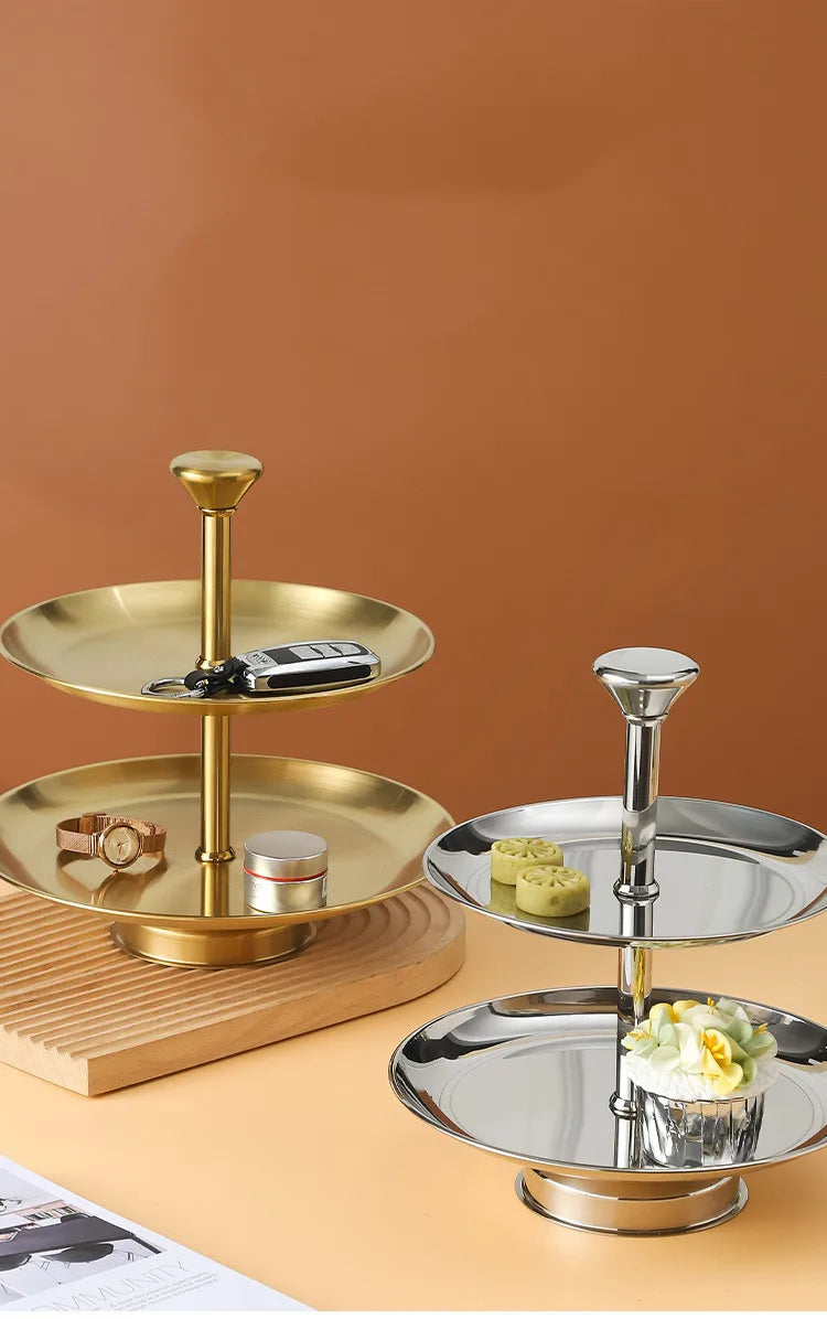 Edelstahl Etagere 3-stöckig Herzform - Afternoon Tea Dessert Kuchenständer