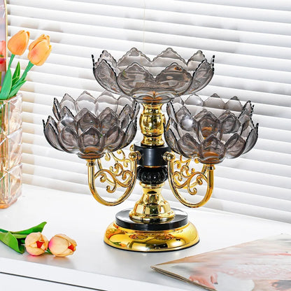 Drehbare Etagere 5-stöckig PET - Luxus Obstschale Snack Dessert Ständer