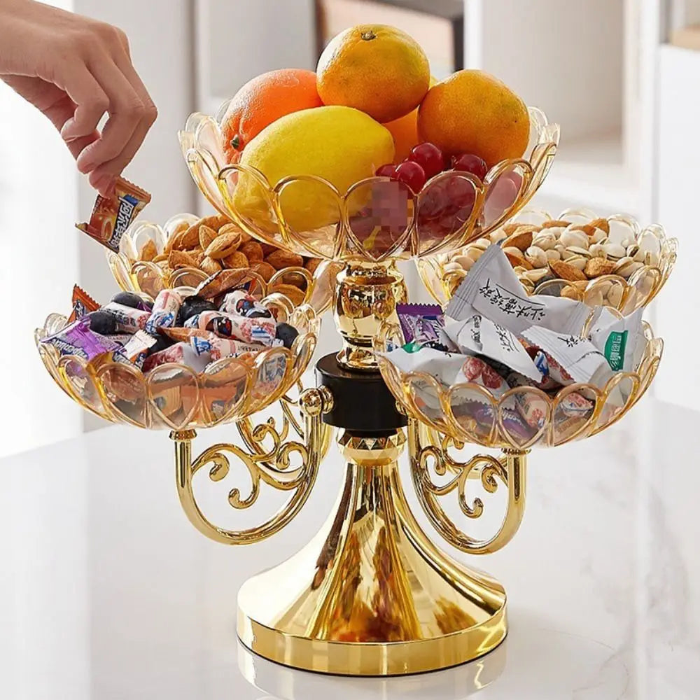 Drehbare Etagere 5-stöckig PET - Luxus Obstschale Snack Dessert Ständer