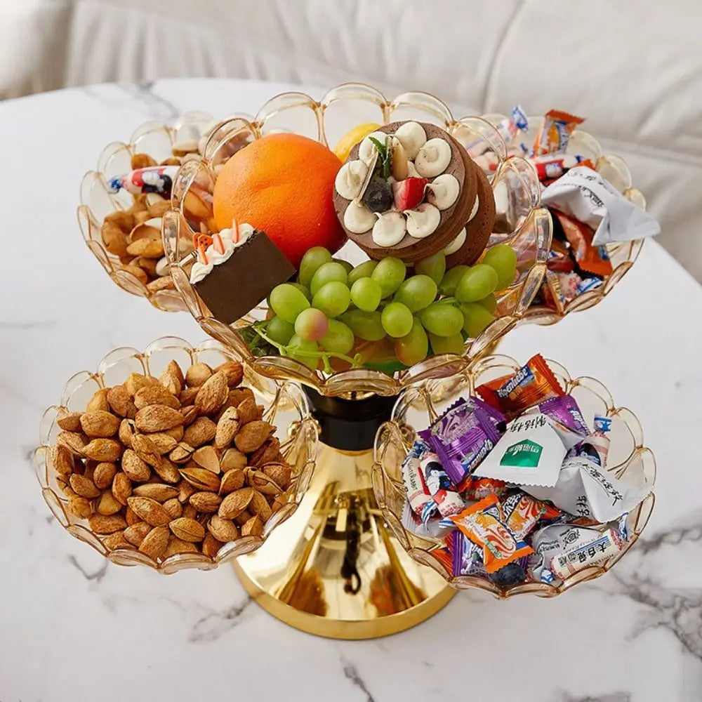 Drehbare Etagere 5-stöckig PET - Luxus Obstschale Snack Dessert Ständer