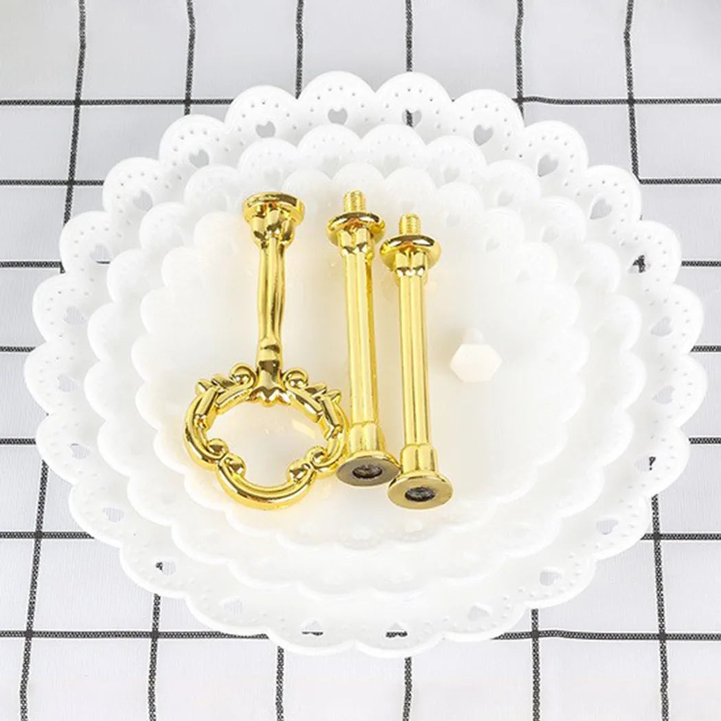 3-stöckige Kuchenetagere - Afternoon Tea Hochzeit Party Blütenform Obstschale