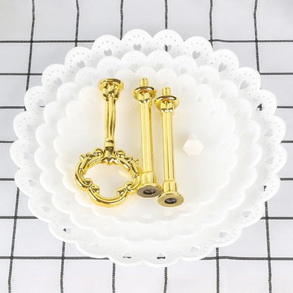 3-stöckige Kuchenetagere - Afternoon Tea Hochzeit Party Blütenform Obstschale