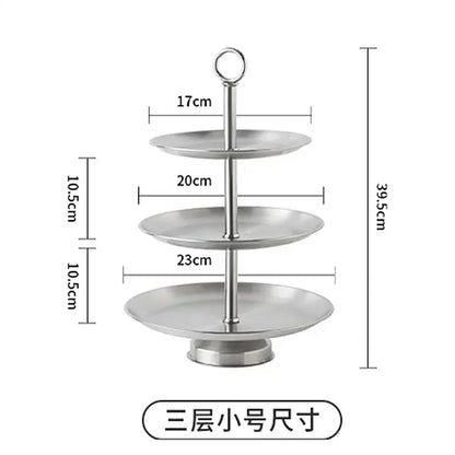Edelstahl Etagere 3-stöckig Herzform - Afternoon Tea Dessert Kuchenständer