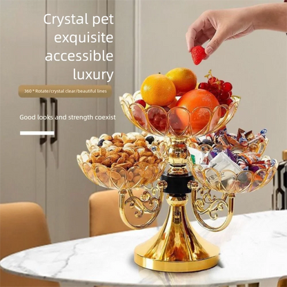 Drehbare Etagere 5-stöckig PET - Luxus Obstschale Snack Dessert Ständer