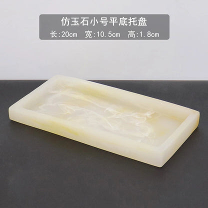 Marmor Harz Aufbewahrungstablett Rechteckig - Bad Schmuck Küche Organizer