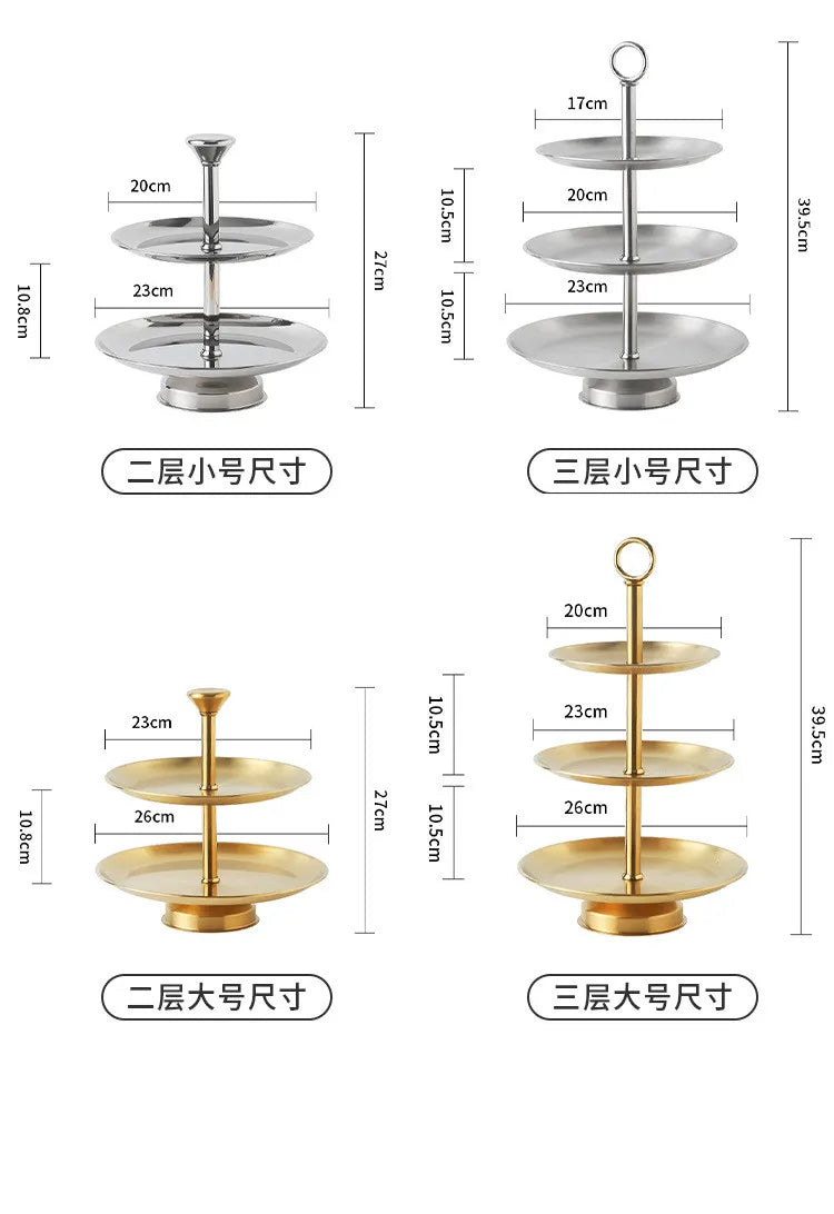 Edelstahl Etagere 3-stöckig Herzform - Afternoon Tea Dessert Kuchenständer