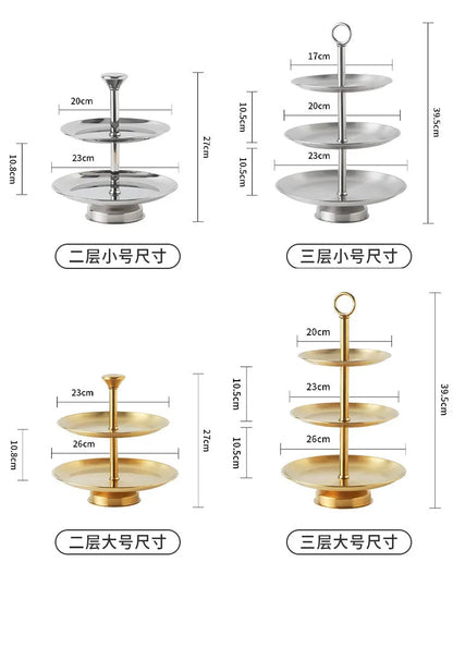 Edelstahl Etagere 3-stöckig Herzform - Afternoon Tea Dessert Kuchenständer