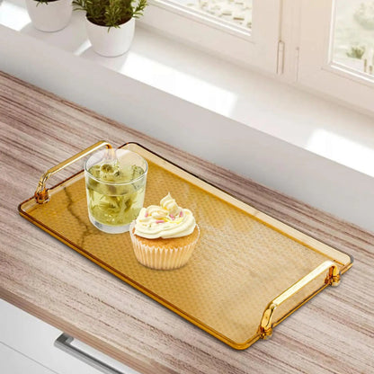 Serviertablett mit Griff - Vanity Tray Organizer für Party Bad Wohnzimmer