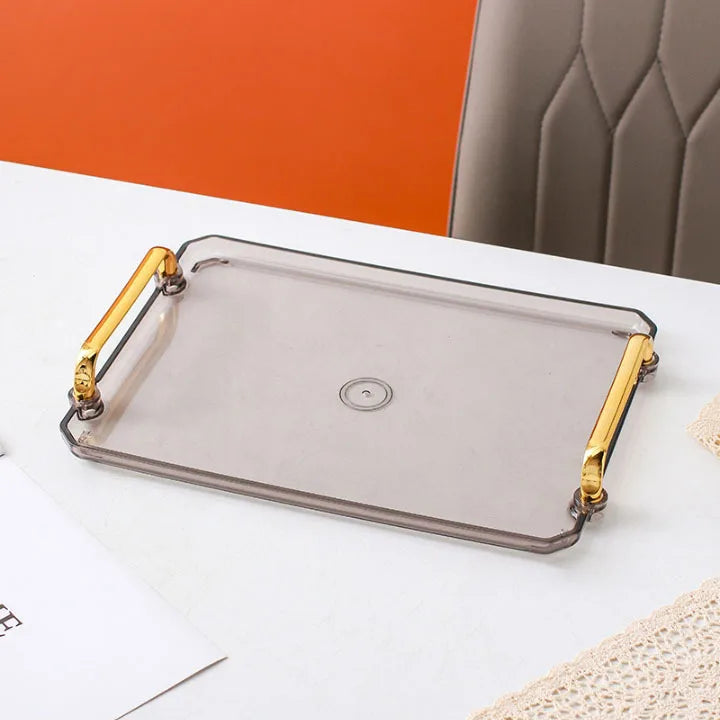 Serviertablett mit Griffen Klein & Groß - Kunststoff für Party Küche Bad Dessert