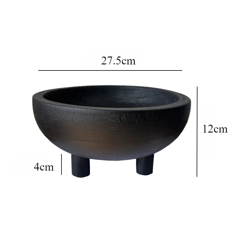 Paulownia Holzteller Wabi-Sabi - Dekorative Obstschale Massivholz