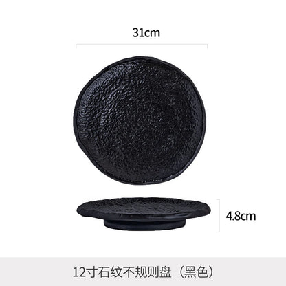 Gemusterter Keramikteller - Steak Pasta Sushi Teller Dessert Dim Sum Geschirr