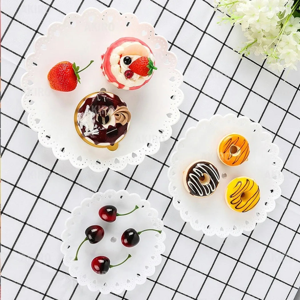 3-stöckige Kuchenetagere - Afternoon Tea Hochzeit Party Blütenform Obstschale