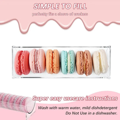 Acryl Serviertablett Rechteckig Transparent - Kuchenbox Tortenplatte mit Deckel