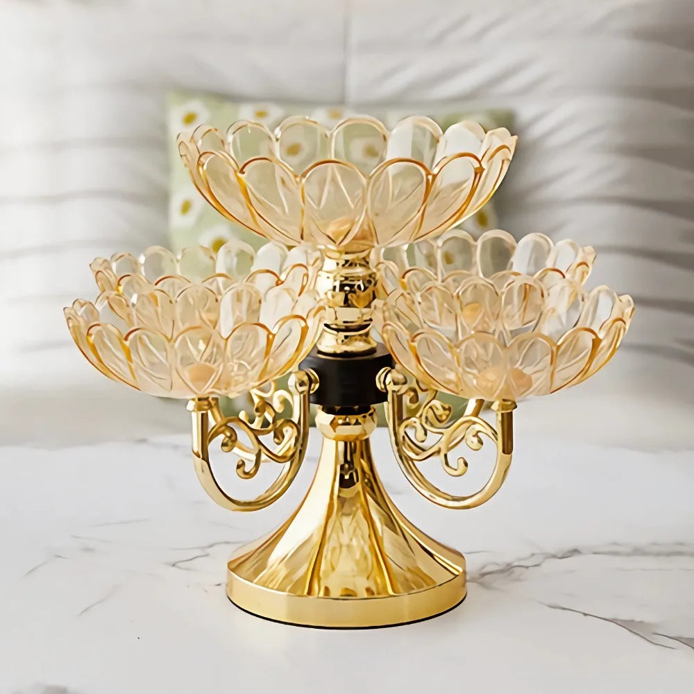 Drehbare Etagere 5-stöckig PET - Luxus Obstschale Snack Dessert Ständer