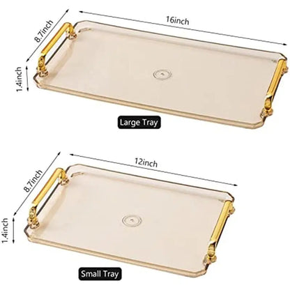 Serviertablett mit Griffen Klein & Groß - Kunststoff für Party Küche Bad Dessert