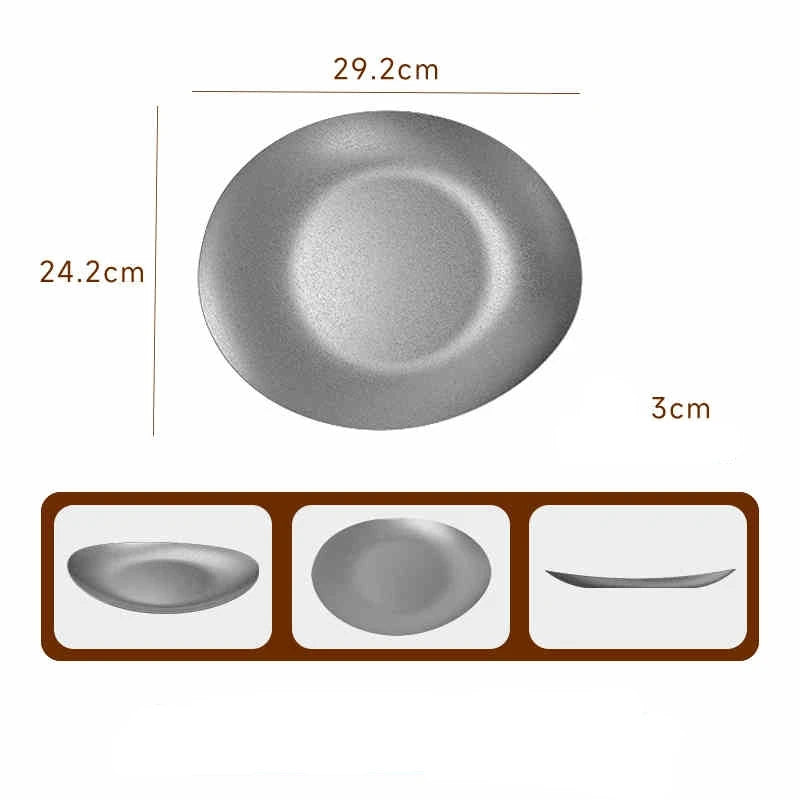 Edelstahl Teller 304 - Vintage Dessert Sushi Restaurant Dinner Geschirr