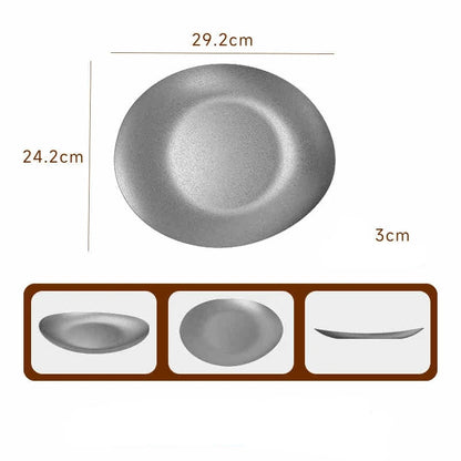 Edelstahl Teller 304 - Vintage Dessert Sushi Restaurant Dinner Geschirr