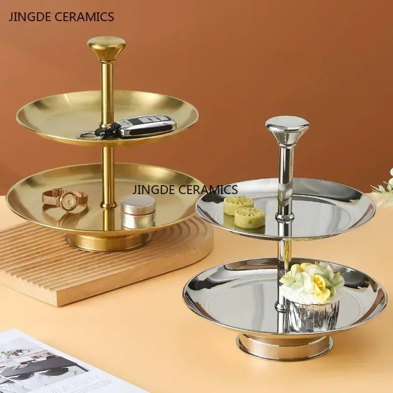 Edelstahl Etagere 3-stöckig Herzform - Afternoon Tea Dessert Kuchenständer