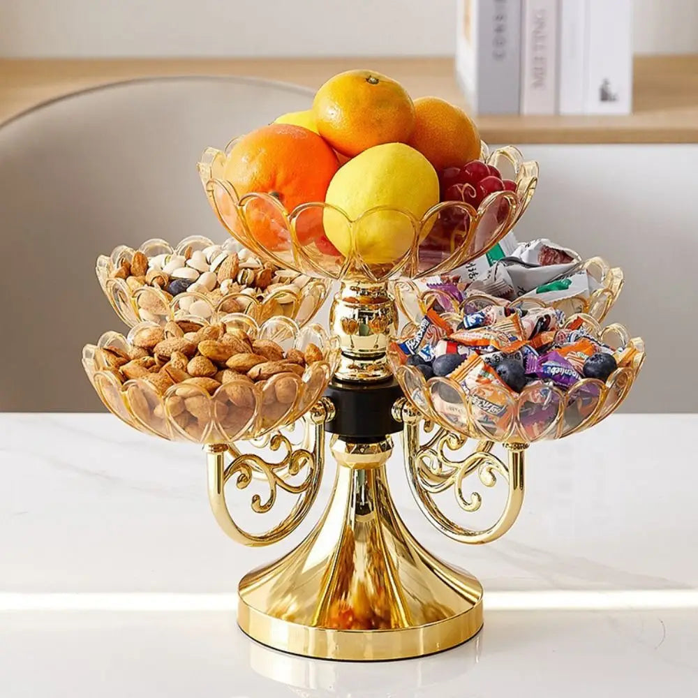 Drehbare Etagere 5-stöckig PET - Luxus Obstschale Snack Dessert Ständer