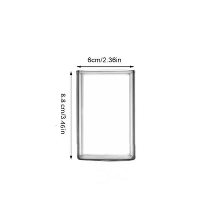 Quadratisches Glas - Klares Trinkglas für Saft Milch Kaffee Wasser