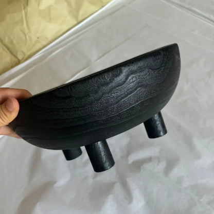 Paulownia Holzteller Wabi-Sabi - Dekorative Obstschale Massivholz