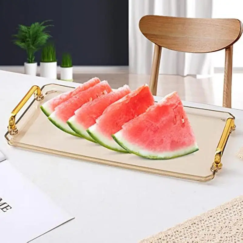 Serviertablett mit Griffen Klein & Groß - Kunststoff für Party Küche Bad Dessert