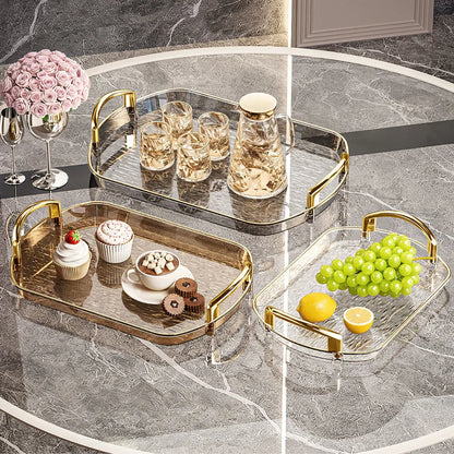 Transparentes Kunststoff Serviertablett mit Griffen - Vielseitig für Essen Tee