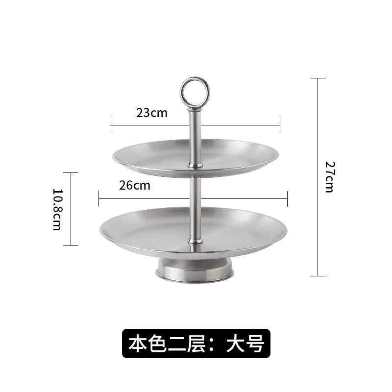 Edelstahl Etagere 3-stöckig Herzform - Afternoon Tea Dessert Kuchenständer