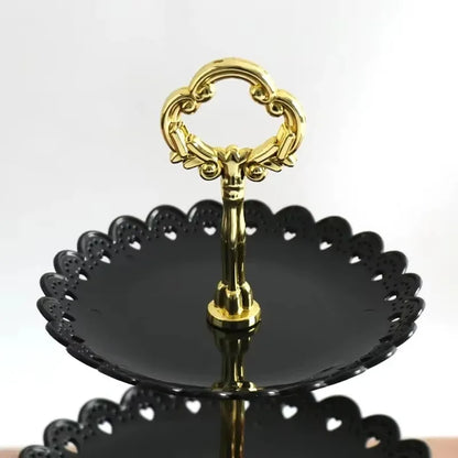 3-stöckige Kuchenetagere - Afternoon Tea Hochzeit Party Blütenform Obstschale