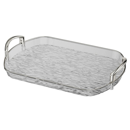 Transparentes Kunststoff Serviertablett mit Griffen - Vielseitig für Essen Tee