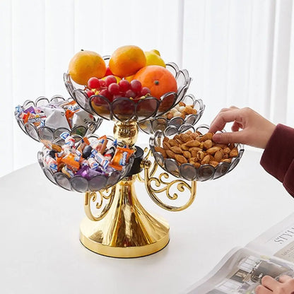 Drehbare Etagere 5-stöckig PET - Luxus Obstschale Snack Dessert Ständer