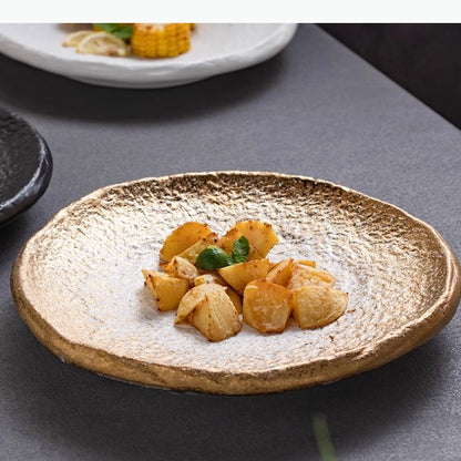 Gemusterter Keramikteller - Steak Pasta Sushi Teller Dessert Dim Sum Geschirr