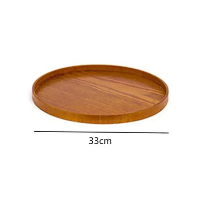 Japanisches Holztablett Rund - Teetablett Snack Dessert Obstschale