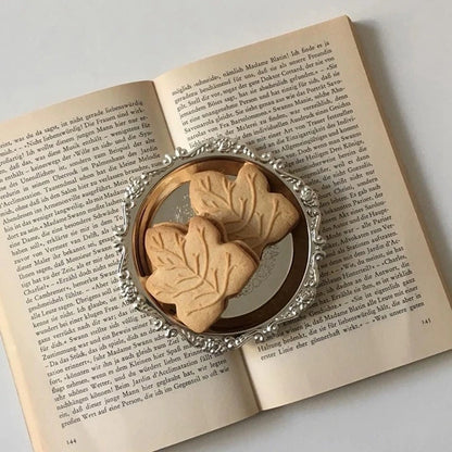 Rundes Metall Tablett - Obst Kuchen Dessert Schmuckschale Aufbewahrung