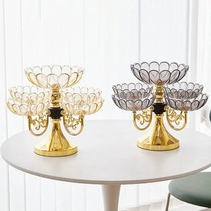 Drehbare Etagere 5-stöckig PET - Luxus Obstschale Snack Dessert Ständer