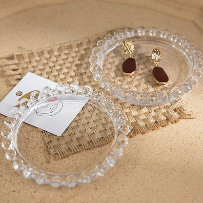 Rundes Metall Tablett - Obst Kuchen Dessert Schmuckschale Aufbewahrung