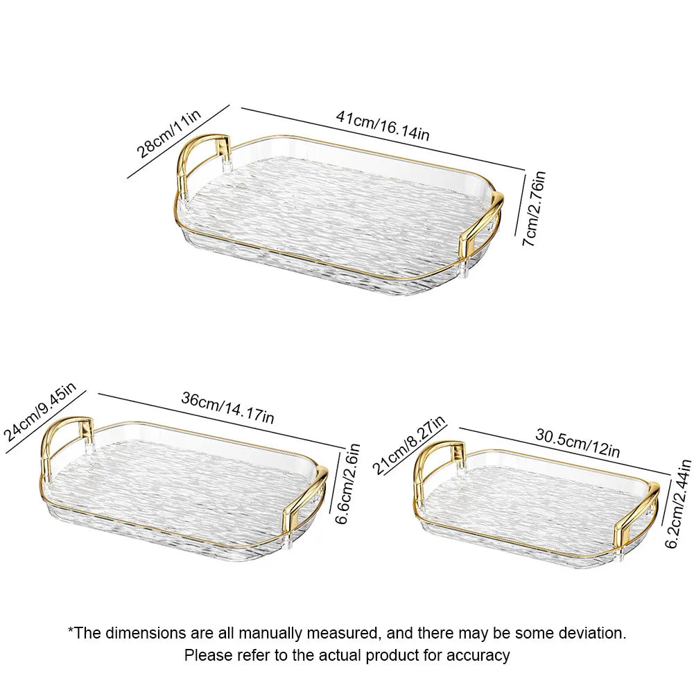 Transparentes Kunststoff Serviertablett mit Griffen - Vielseitig für Essen Tee
