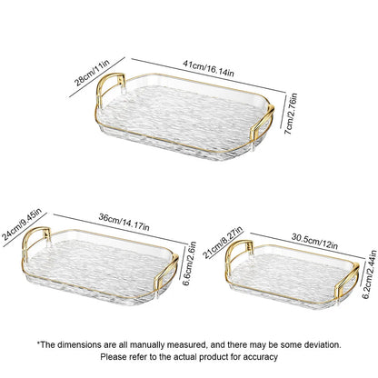 Transparentes Kunststoff Serviertablett mit Griffen - Vielseitig für Essen Tee