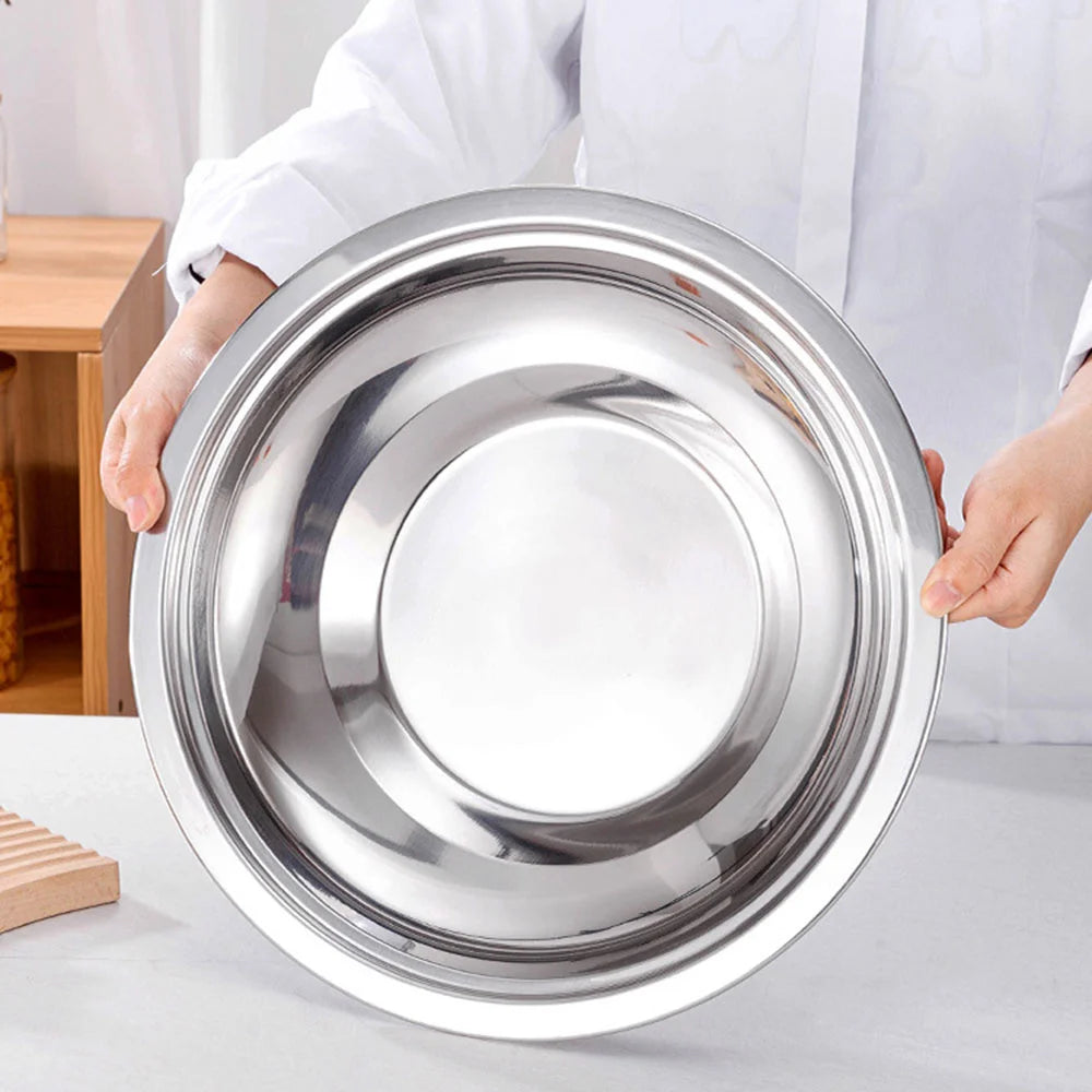 Edelstahl Servierplatte mit Deckel - Retro Europäischer Stil Obstplatte Rund