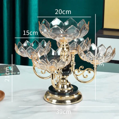 Drehbare Etagere 5-stöckig PET - Luxus Obstschale Snack Dessert Ständer