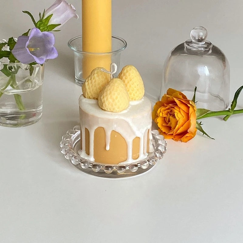 Rundes Metall Tablett - Obst Kuchen Dessert Schmuckschale Aufbewahrung