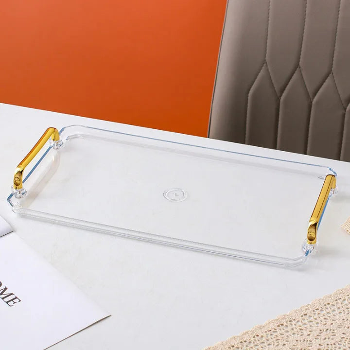 Serviertablett mit Griffen Klein & Groß - Kunststoff für Party Küche Bad Dessert