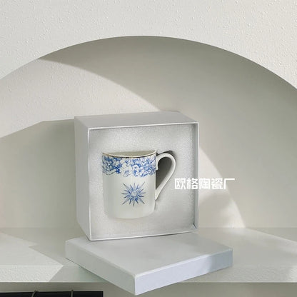 Western Cuisine Geschirr Set Blau - Elegante Tasse Teller Schüssel Löffel