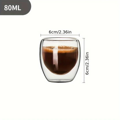 6er Set Doppelwandige Gläser 80ml - Kaffeetassen Teegläser Biergläser