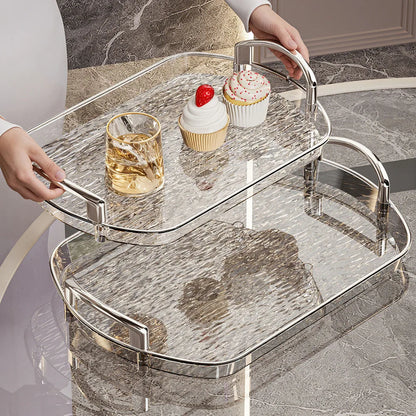 Transparentes Kunststoff Serviertablett mit Griffen - Vielseitig für Essen Tee