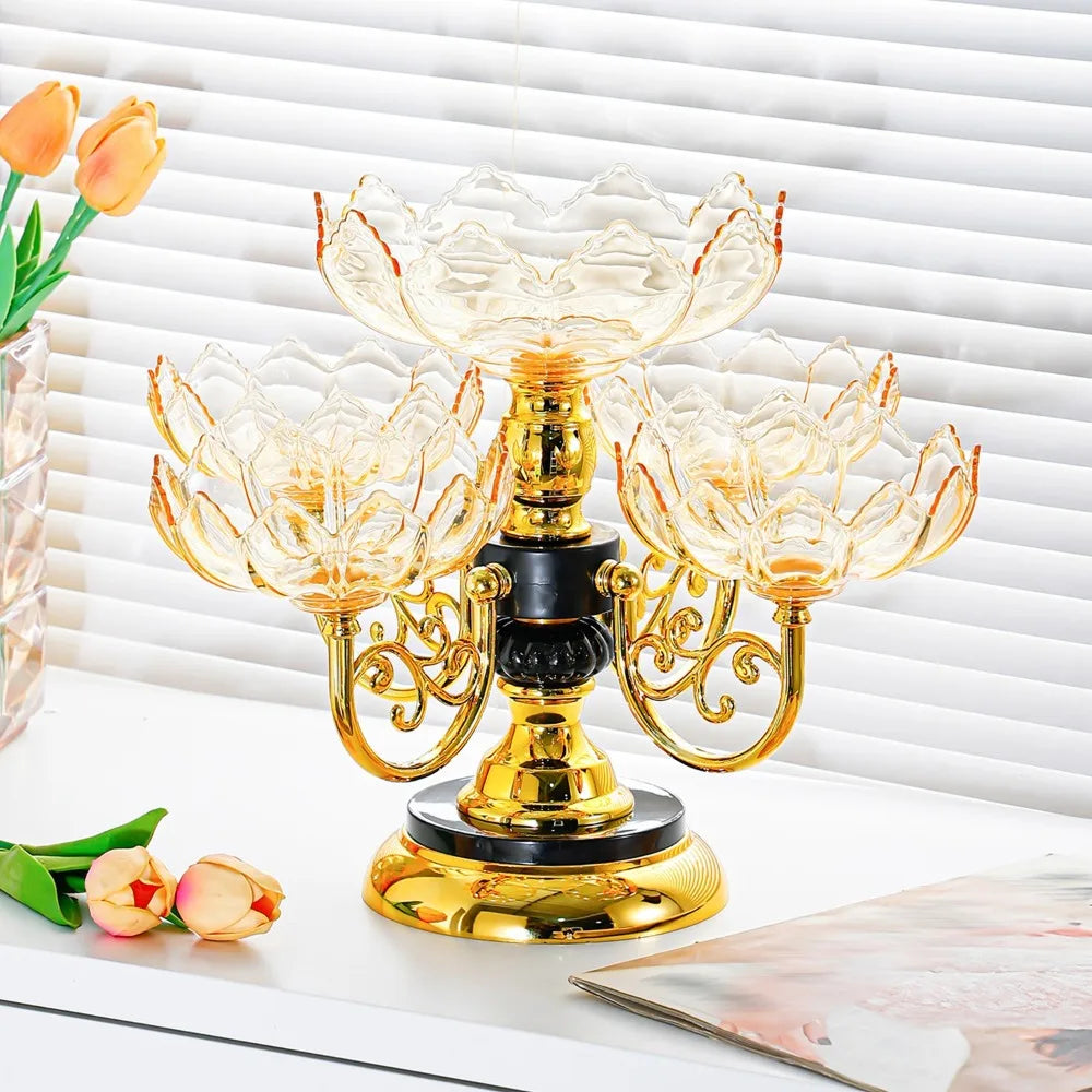 Drehbare Etagere 5-stöckig PET - Luxus Obstschale Snack Dessert Ständer