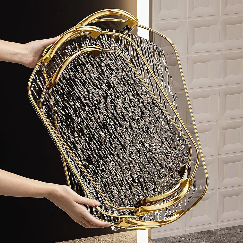 Transparentes Kunststoff Serviertablett mit Griffen - Vielseitig für Essen Tee